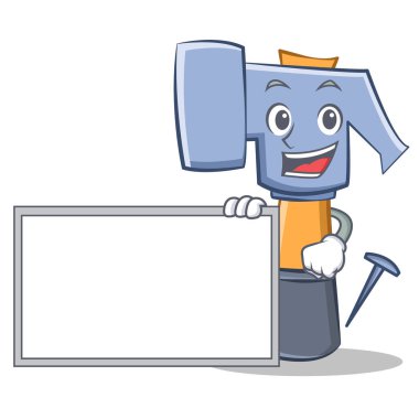 Tahta çekiç karakter karikatür ifade ile