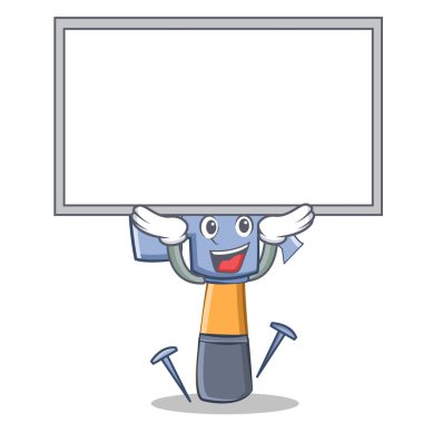 Tahta çekiç karakter karikatür ifade kadar