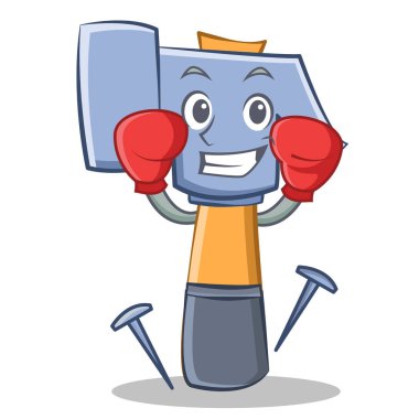 Çekiç karakter karikatür ifade boks