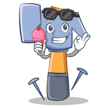 Dondurma çekiç karakter karikatür ifade ile