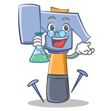 Profesör çekiç karakter karikatür ifade