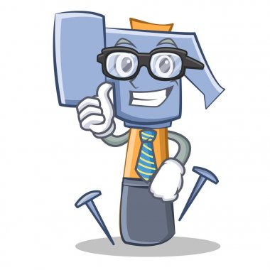 İşadamı çekiç karakter karikatür ifade