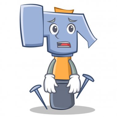 Yazık ki çekiç karakter karikatür ifade