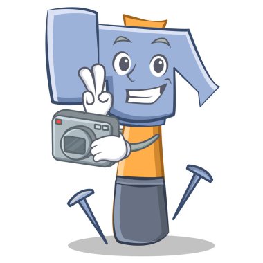 Fotoğraf çekiç karakter karikatür ifade