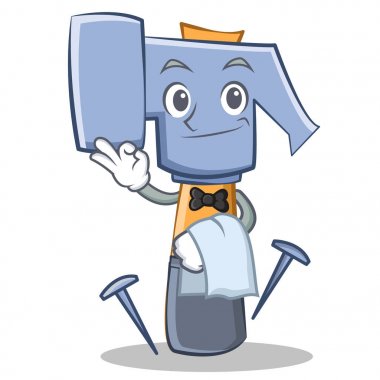 Garson çekiç karakter karikatür ifade