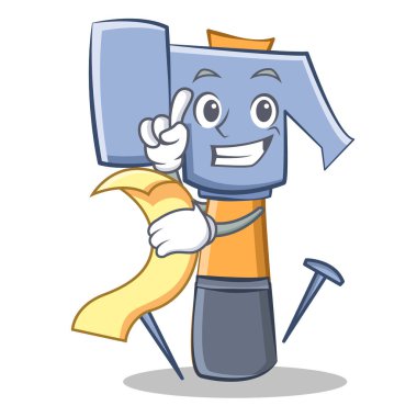 Menü çekiç karakter karikatür ifade ile