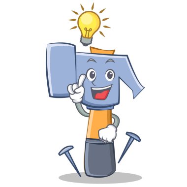 Fikir çekiç karakter karikatür ifade var