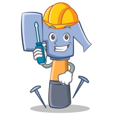 Otomotiv çekiç karakter karikatür ifade