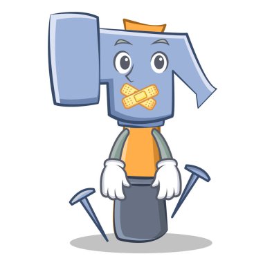 Sessiz çekiç karakter karikatür ifade