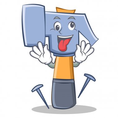 Deli çekiç karakter karikatür ifade