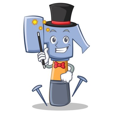 Sihirbaz çekiç karakter karikatür ifade