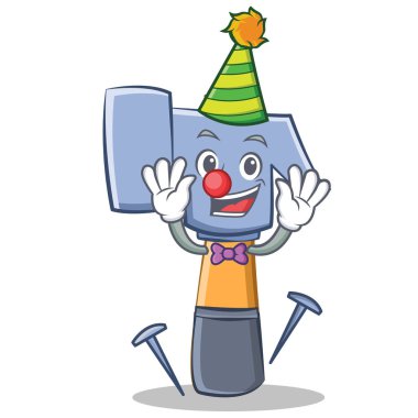 Palyaço çekiç karakter karikatür ifade