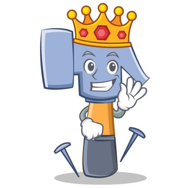 Kral çekiç karakter karikatür ifade