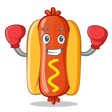 Sosisli sandviç çizgi film karakteri boks