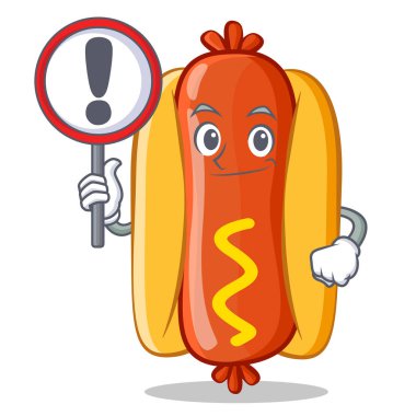 Sosisli sandviç çizgi film karakteri işaretiyle