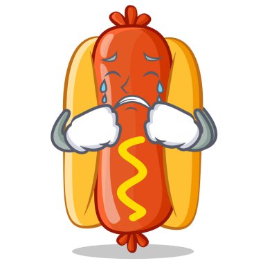 Sosisli sandviç çizgi film karakteri ağlıyor