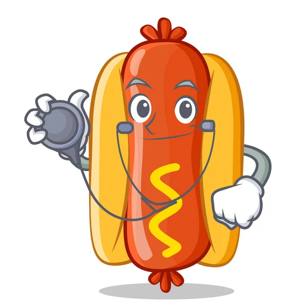 Personaje de dibujos animados Doctor Hot Dog — Vector de stock