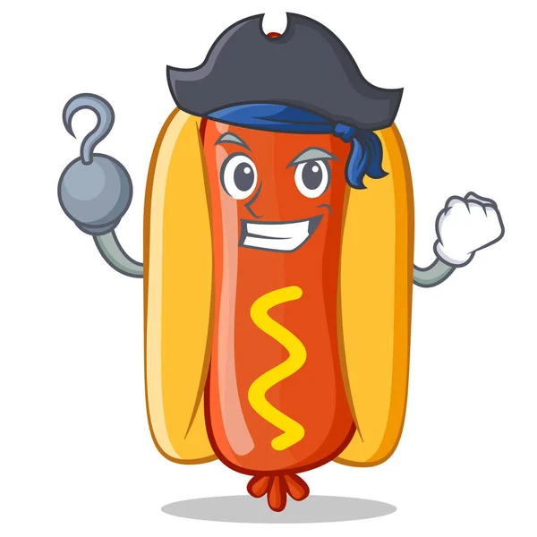 Pirát Hot Dog kreslená postavička — Stockový vektor