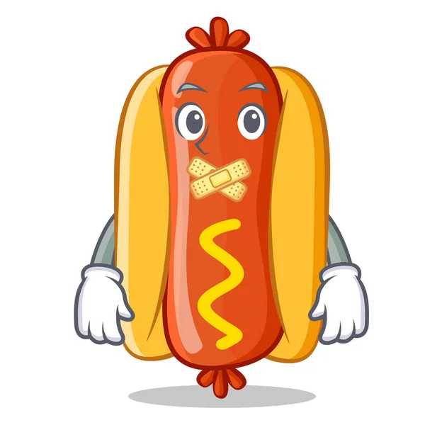 Personaje de dibujos animados de perro caliente silencioso — Vector de stock