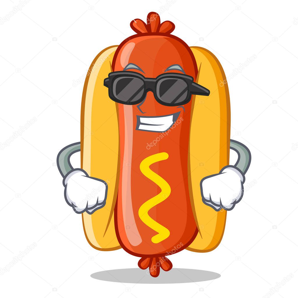 Super Cool Hot Dog Cartoon Character