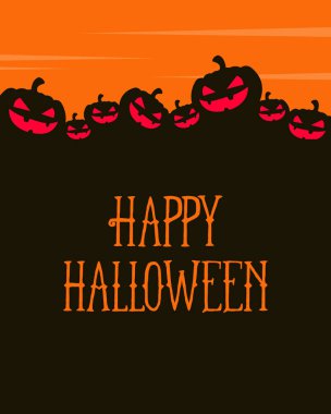 Cadılar Bayramı tebrik kartı turuncu arka plan