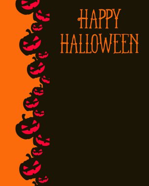 Cadılar Bayramı tebrik kartı turuncu arka plan