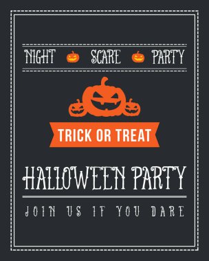 Cadılar Bayramı poster tasarımı siyah arka plan ile