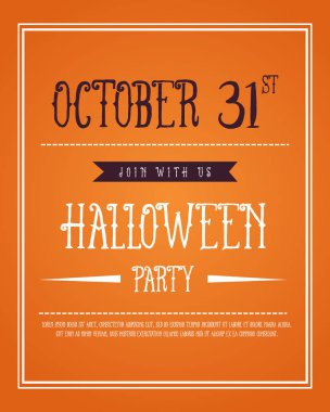 Poster Cadılar bayramında turuncu arka plan