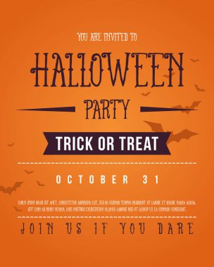 Poster Cadılar bayramında turuncu arka plan