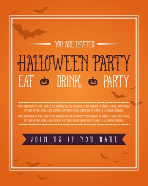 Poster Cadılar bayramında turuncu arka plan