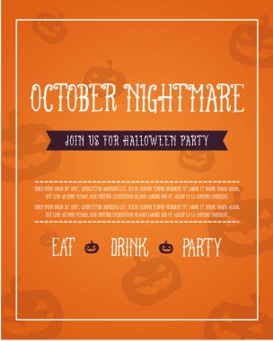 Poster Cadılar bayramında turuncu arka plan