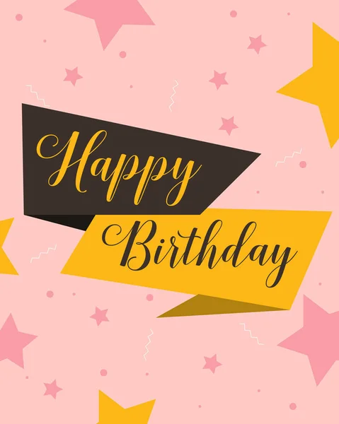 Feliz cumpleaños estilo tarjeta de felicitación — Vector de stock