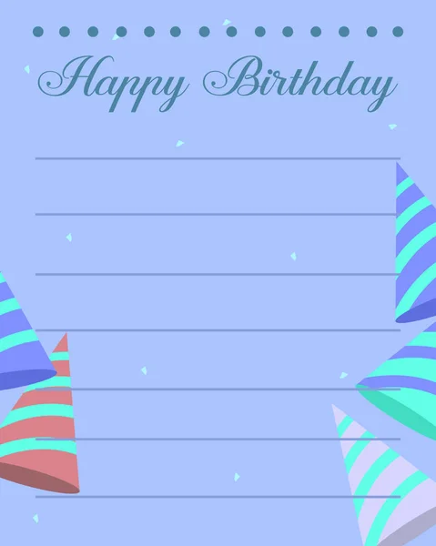Diseño tarjeta de felicitación fiesta de cumpleaños — Vector de stock
