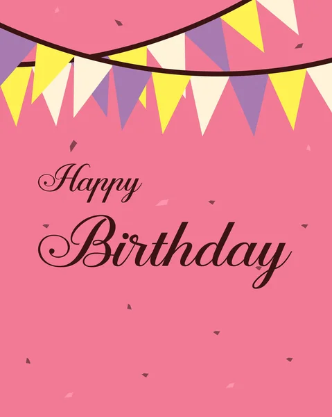 Diseño tarjeta de felicitación fiesta de cumpleaños — Vector de stock