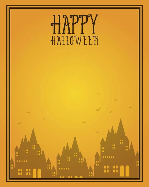 Quadro de coleção de estilo de tema de Halloween — Vetor de Stock