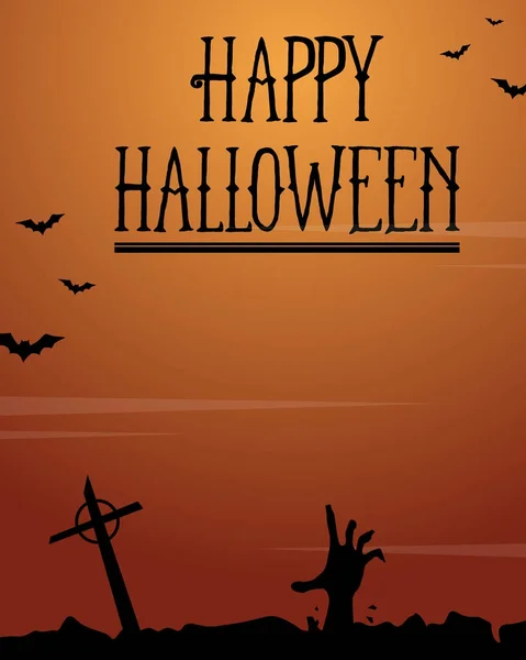 Halloween festa cartão de saudação — Vetor de Stock