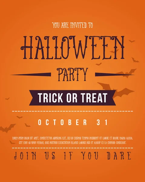 Poster Cadılar bayramında turuncu arka plan