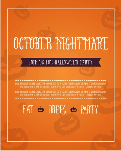 Poster Cadılar bayramında turuncu arka plan