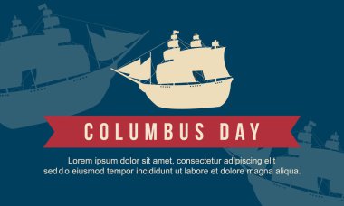 Kolomb Günü mavi zemin üzerine