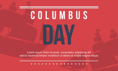 Kolomb Günü kırmızı zemin üzerine