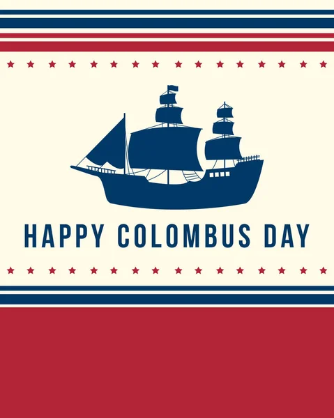 Χαρούμενος Σχεδιασμός banner Columbus Day — Διανυσματικό Αρχείο