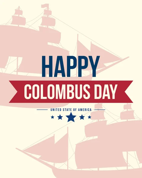 Joyeux Columbus Day Card Design — Image vectorielle