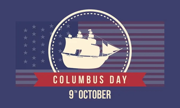 Columbus day greeting card background — Stock Vector