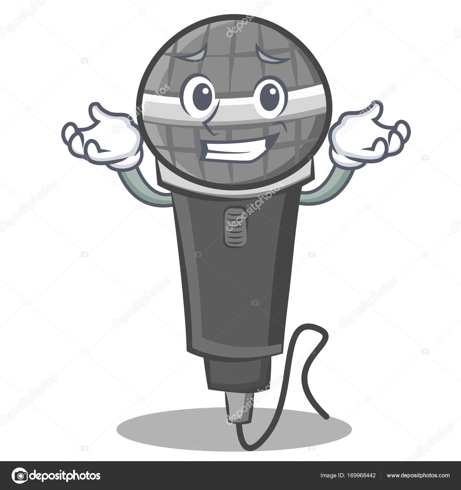 Grinning microphone cartoon character design Stock Vector Image by