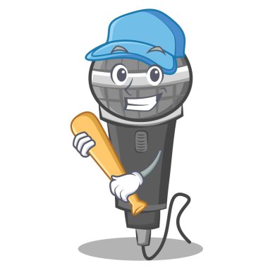 İskambil beyzbol mikrofon karikatür karakter tasarımı