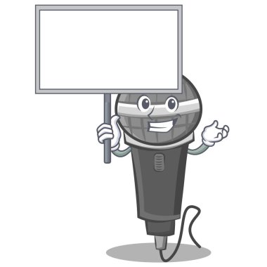 Mikrofon karikatür karakter tasarımı getirmek