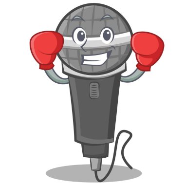Boks mikrofon karikatür karakter tasarımı