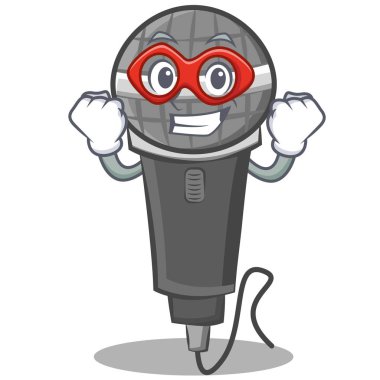 Süper kahraman mikrofon karikatür karakter tasarımı