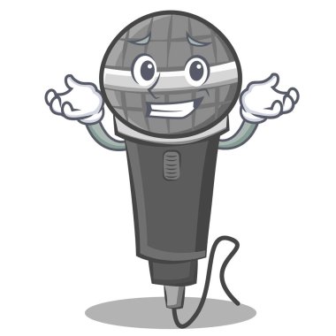 Sırıtan mikrofon karikatür karakter tasarımı