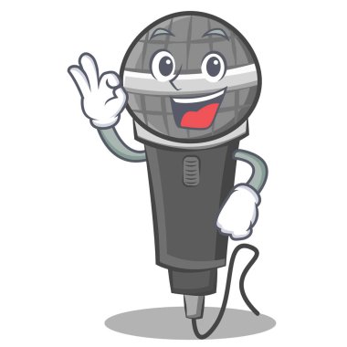 Mikrofon karikatür karakter tasarımı Tamam